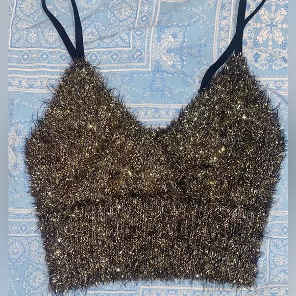 REHAB sparkle wool crop top - Picture 1 of 3